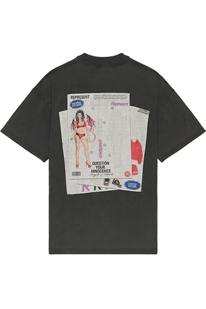 Represent Question Your Innocence T-Shirt in Charcoal. - size L (also in M, S)