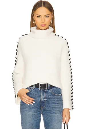 525 America Vida Boucle Whip Stitch Pullover in Cream. - size M (also in S, XS)