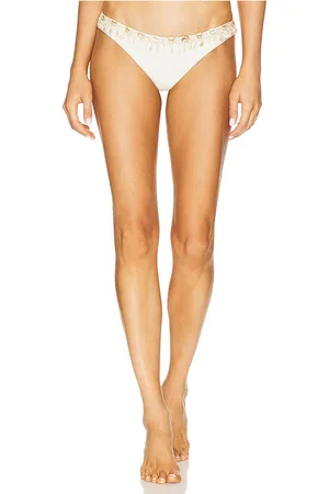 PATBO X Camila Coelho Jersey Sands Buzios Bikini Bottom in White. - size L (also in M, S, XS)