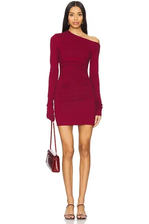 superdown Bianca Mini Dress in Burgundy. - size L (also in M, S, XS, XXS)
