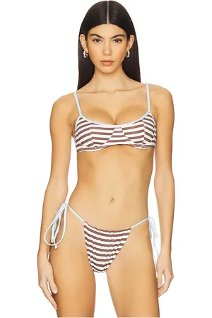 Frankies Bikinis Cola Bikini Top in Brown. - size M (also in S, XS)