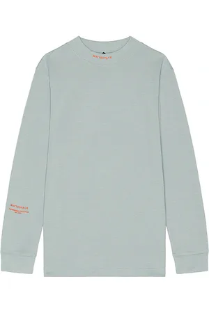 Whitespace Merino Baselayer Mockneck Tee in Blue. - size L (also in M, S, XL/1X)