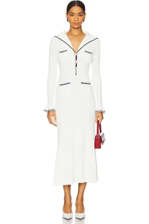 Self-Portrait Viscose Rib Knit Midi Dress in . - size L (also in M, S)