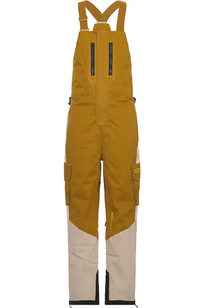 Whitespace 2L Cargo Insulated Bib Pant in mustard. - size L (also in M, S, XL/1X)