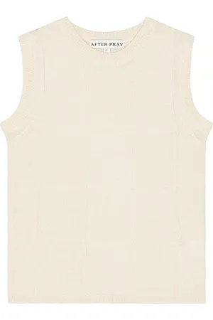 AFTER PRAY Damier Sleeveless Knit Top in Cream. - size M (also in S)