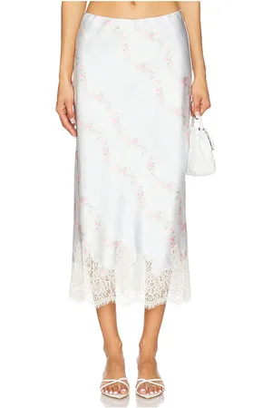 LOVESHACKFANCY Malina Skirt in Baby Blue. - size L (also in M, S, XL)