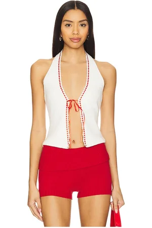 MORE TO COME Corine Halter Top in White. - size L (also in M, S)