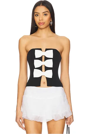 MAJORELLE Kora Bustier Top in Black. - size L (also in M, S, XL, XS, XXS)