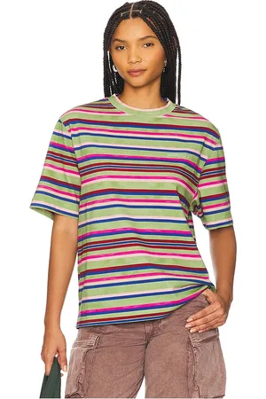 Khrisjoy Celeste Stripes Tee in Green. - size L (also in M, S, XS)