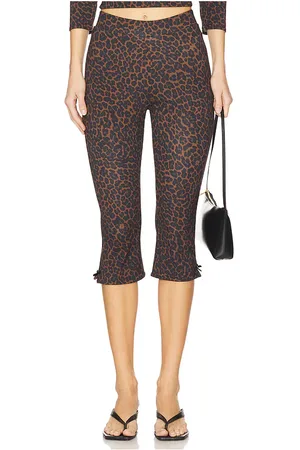 DANIELLE GUIZIO X REVOVLE Caria Capri Printed Pants in Brown. - size L (also in M, S, XS)