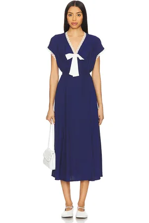 Sleeper The Bow Satin Midi Dress in . - size L (also in M, S, XS)