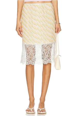 Le Superbe Lingerie Slip Skirt in Lemon. - size L (also in M, S, XS)