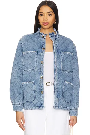 seventy + mochi Quilted Pablo Jacket in Denim-Medium. - size M (also in S, XL, XS, XXS)