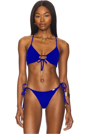 Luli Fama Drawstring Keyhole Bralette in Royal. - size S (also in XS)