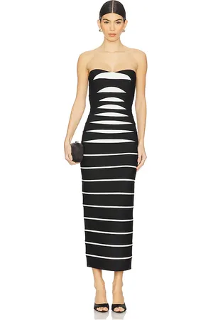 Hervé Léger The Cameron Gown in Black. - size L (also in M, S)