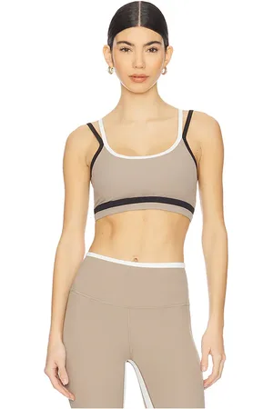 Splits59 Eva Rigor Double Strap Bra in Tan. - size L (also in M, S, XL, XS)