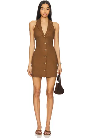 Tularosa Lennon Mini Dress in Brown. - size M (also in S, XS)