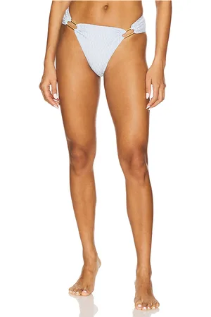 PQ Detail Fanned Bikini Bottom in Baby Blue. - size L (also in M, S)