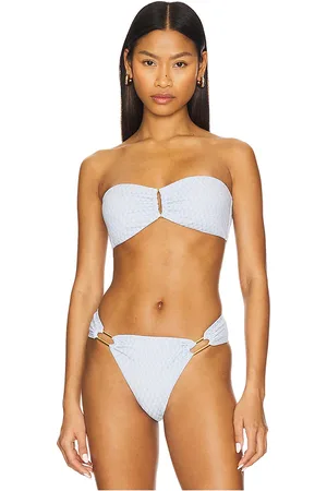 PQ Detail Bandeau Bikini Top in Baby Blue. - size L (also in M, S)