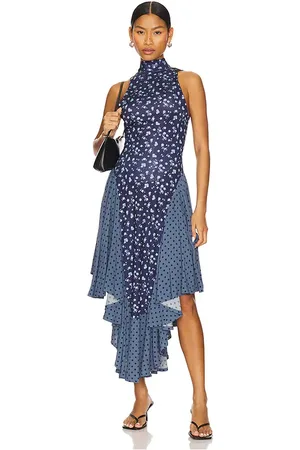 Free People X REVOLVE Ramada Midi Dress in Navy. - size L (also in M, S, XL, XS)