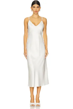 ALICE+OLIVIA Kiro V Neck Slip Dress in White. - size 0 (also in 10, 12, 2, 4, 6, 8)
