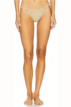 DEVON WINDSOR Zack Bikini Bottom in Metallic Gold. - size L (also in XL)