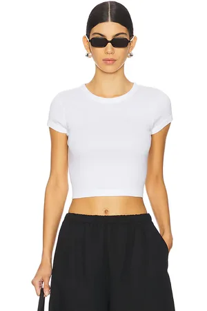 ENZA COSTA Supima Baby Cropped Tee in . - size M (also in S, XS)