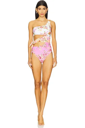 PQ One Shoulder Cutout One Piece in Beige,Pink. - size L (also in M, S)
