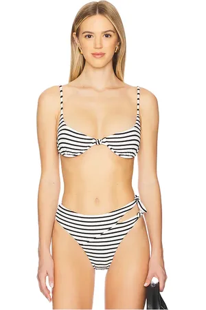 L*Space Tulip Bikini Top in Black,White. - size L (also in M, S, XS)