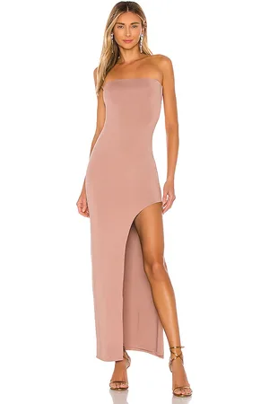 superdown Toni Slit Maxi Dress in Taupe. - size L (also in M, S, XL, XS, XXS)