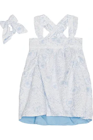 Cult Gaia Kids Ambria Dress in White,Baby Blue. - size 2 (also in 4, 6)