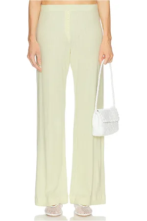 Leset Pointelle Boxer Pant in Lemon. - size L (also in M, S, XL, XS)