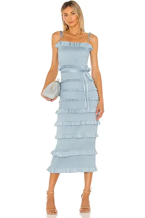 V. Chapman Lily Midi Dress in Blue. - size 0 (also in 10, 12, 4)