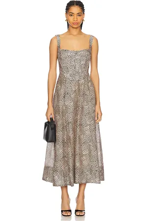 Bardot Lilah Corset Midi Dress in Brown. - size 10 (also in 12, 2, 4, 6, 8)