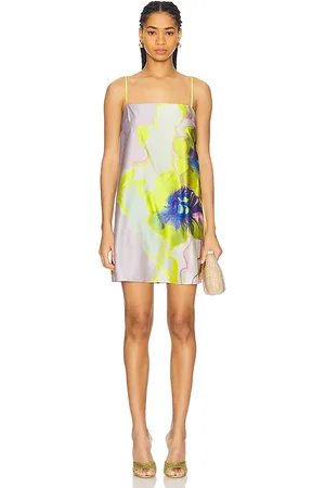 MISA Maxine Dress in Green,Purple. - size L (also in M, XS)