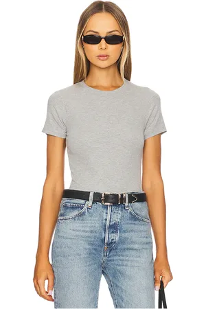 SPRWMN Rib Baby Tee in Grey. - size L (also in M, S, XS)
