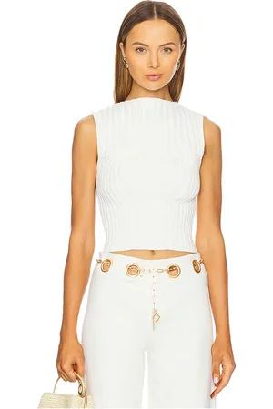 Cult Gaia Anzu Knit Top in White. - size L (also in M, S, XL, XS)