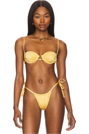 Sommer Harper Bikini Top in Mustard. - size L (also in M, S, XS)
