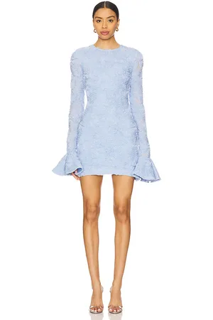 ROTATE Flower Mesh Mini Dress in Baby Blue. - size 32 (also in 34)
