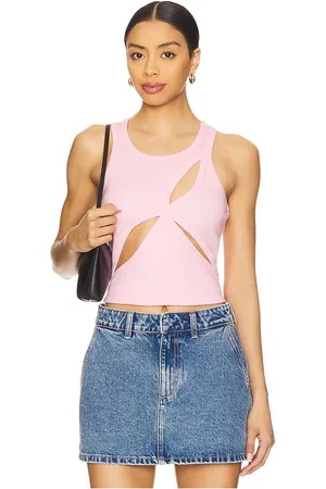Mother Of All Ariel Rib Top in Pink. - size L (also in M, S, XL, XS)
