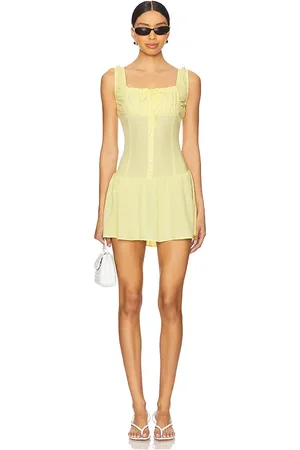 Frankies Bikinis Christa Mini Dress in Yellow. - size L (also in M, XL)