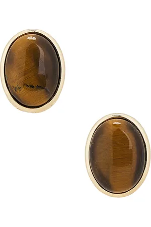 Shashi Cecillia Stud Earring in Brown.
