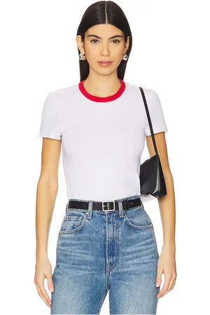 GRLFRND Crew Neck Short Sleeve Baby Tee in White. - size L (also in M, S, XL, XS, XXS)