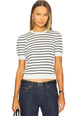 Frame Gathered Sweater in White,Black. - size M (also in S, XS)