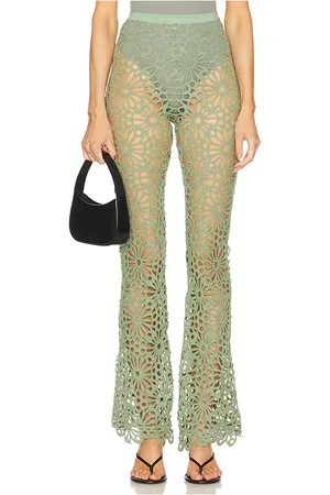 Norma Kamali Boot Pant Without Waistband in Green. - size L (also in M, S, XL, XS)