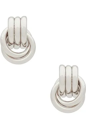 Heaven Mayhem Baby Knot Earrings in Metallic .