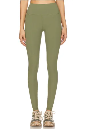 WellBeing + BeingWell Isla Micro Rib Legging in Olive. - size L (also in M, S, XL, XS, XXS)