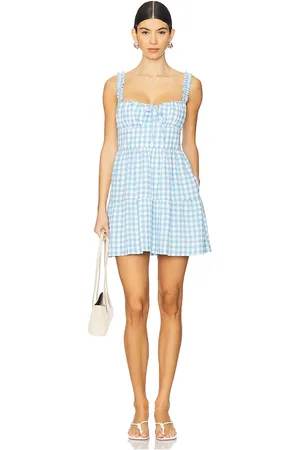 Show Me Your Mumu Rosie Mini Dress in Baby Blue. - size L (also in M, S, XL, XS, XXL)