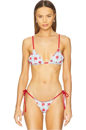 Frankies Bikinis Lumia Bikini Top in Blue,Red. - size L (also in M, S, XS)