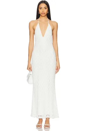 Bardot X REVOLVE Adoni Halter Mesh Midi Dress in White. - size 10 (also in 12, 2, 4, 6, 8)
